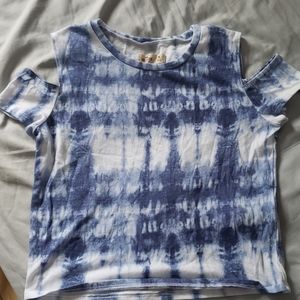 Tie-Dye Open Shoulder Top